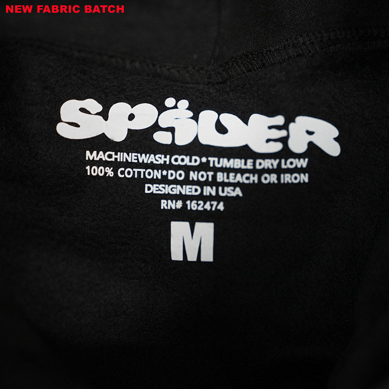 Sp5Der Rhinestone Logo Hoodie Black