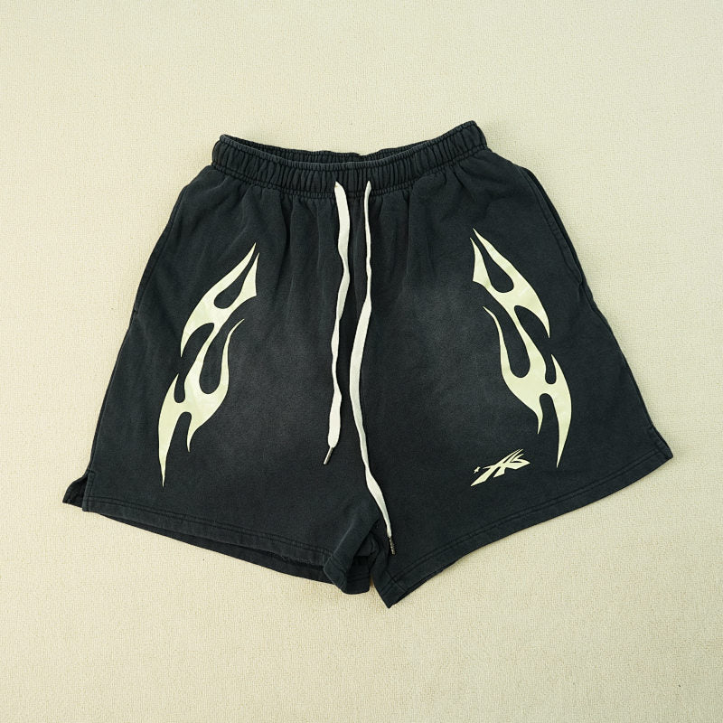 Hellstar Sports Flame Shorts Black