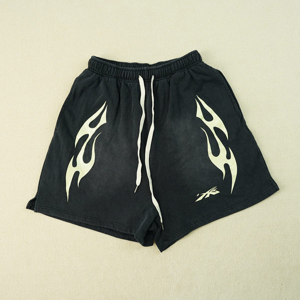 Hellstar Sports Flame Shorts Black