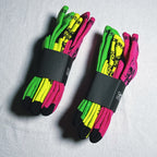 FOTI Skull Crew Socks 3-Pack - Pink/Black/Neon Green/Yellow