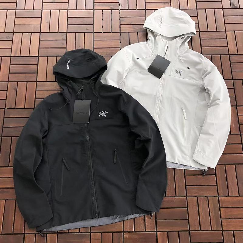 Arc'teryx Black White Logo Hooded Jacket