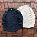 Lacoste Navy White Long-Sleeve Button-Up Shirt