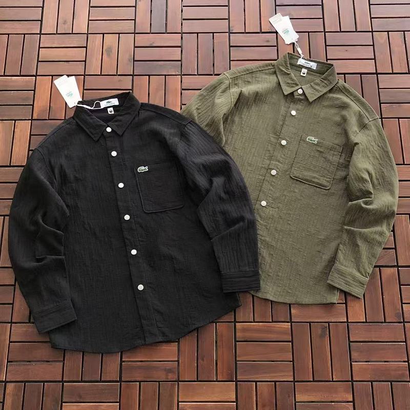 Lacoste Textured Long-Sleeve Button-Up Shirt