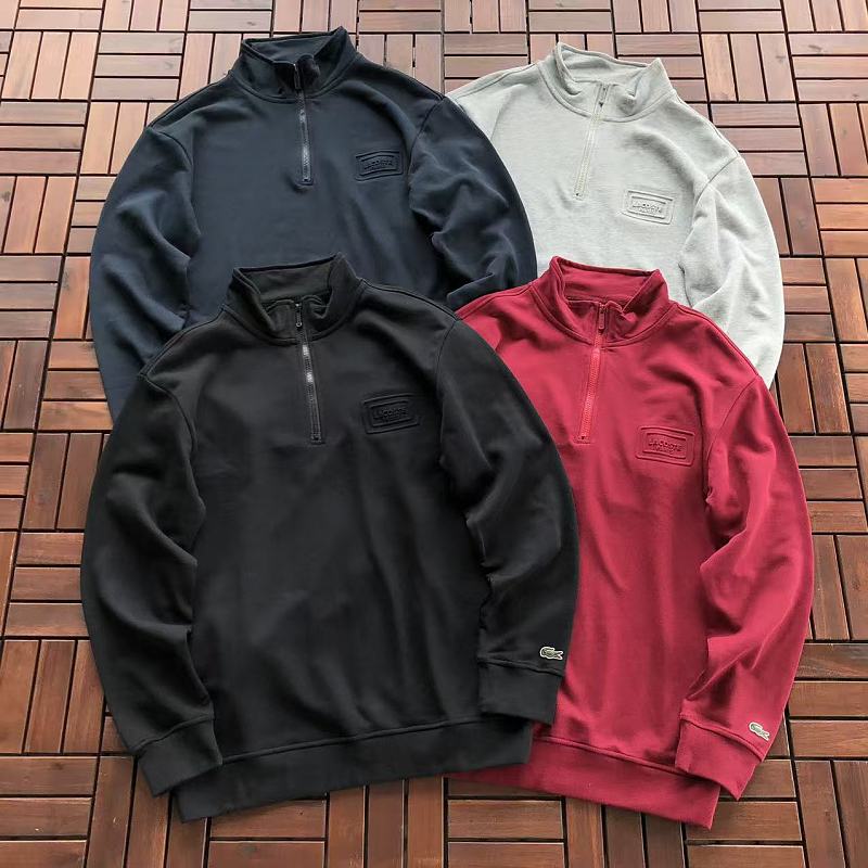 Lacoste Chest-Pocket Quarter-Zip Sweater