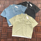 Lacoste Textured Quarter-Zip Polo Shirt