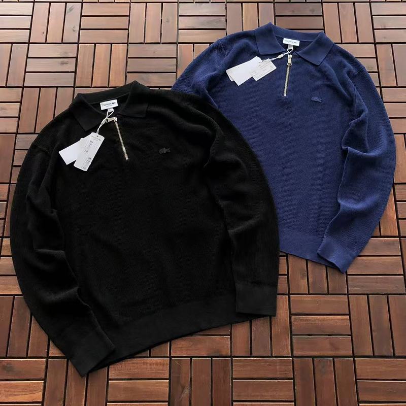 Lacoste Two-Color Quarter-Zip Polo Sweater