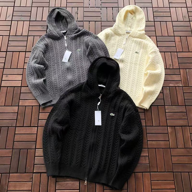 Lacoste Cable-Knit Zip Hoodie
