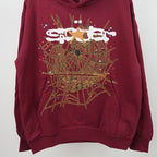 Sp5der Logo Hoodie Maroon