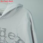 Sp5Der Rhinestone Logo Hoodie White