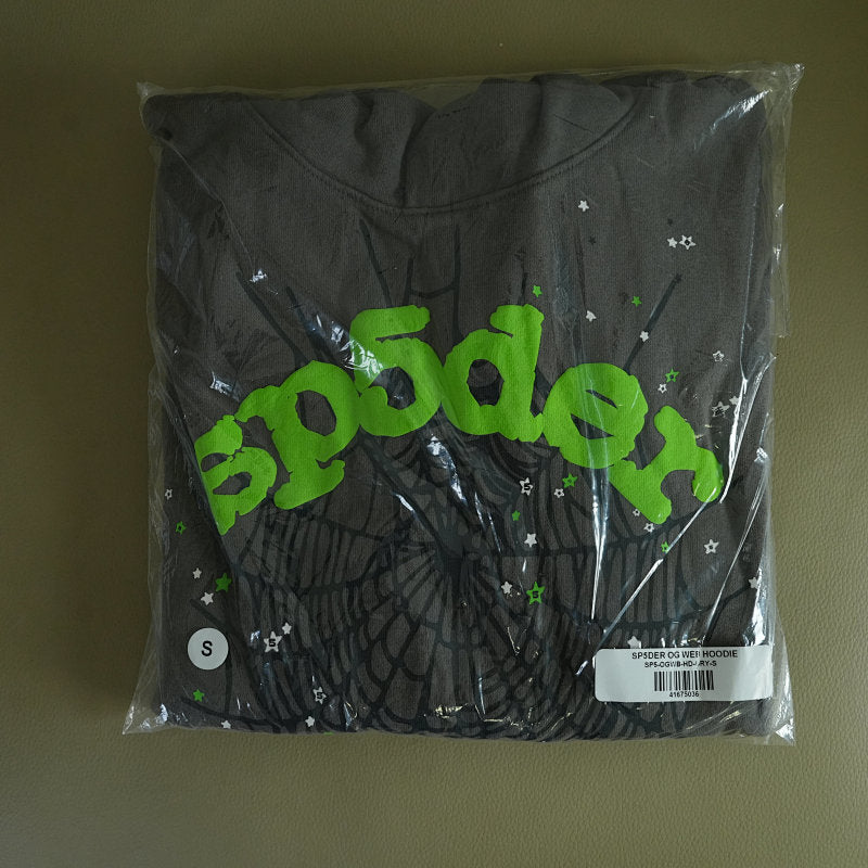 Sp5der Wait Web Hoodie Slate Grey
