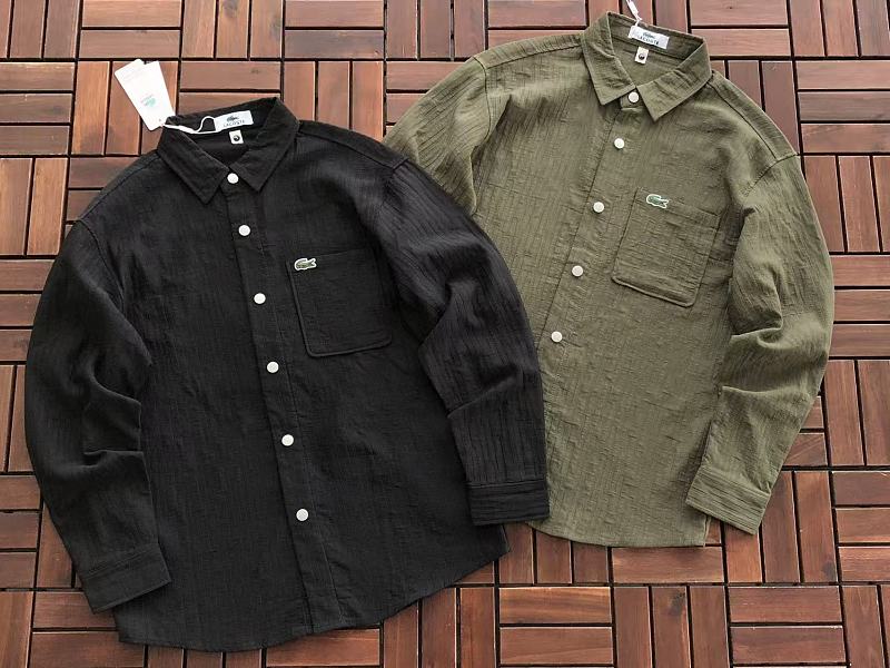 Lacoste Textured Long-Sleeve Button-Up Shirt