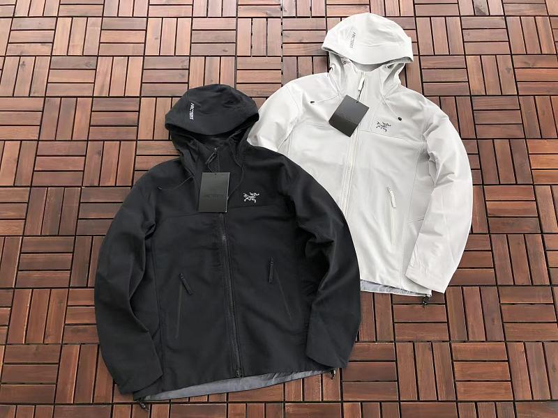 Arc'teryx Black White Logo Hooded Jacket