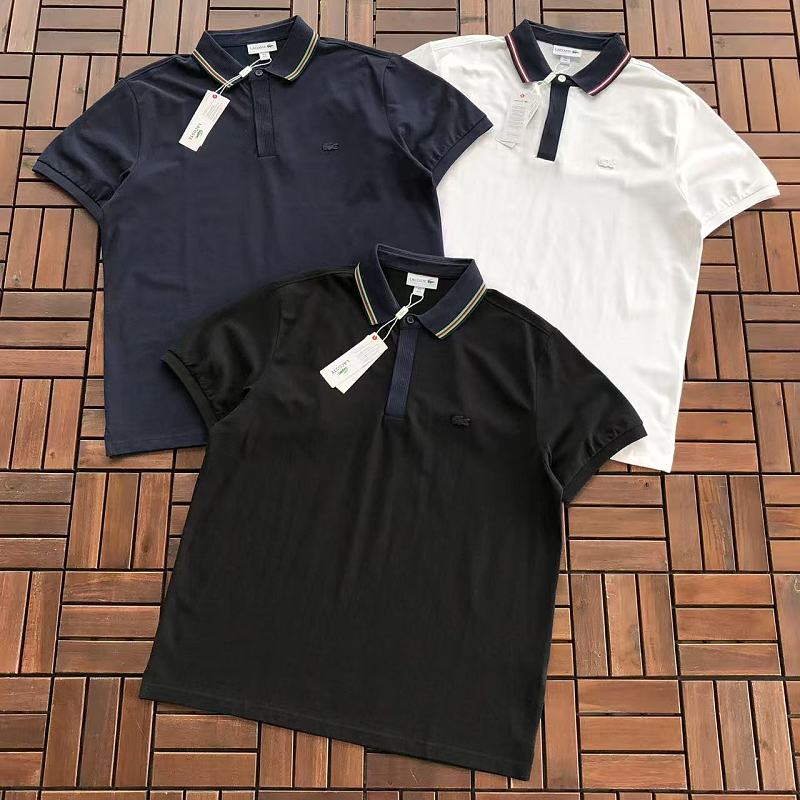 Lacoste Striped Collar Polo Shirt