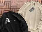 Lacoste Black Cream Quarter-Zip Sweater