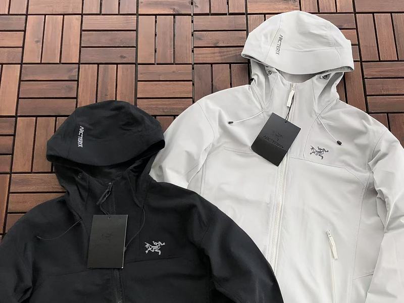 Arc'teryx Black White Logo Hooded Jacket