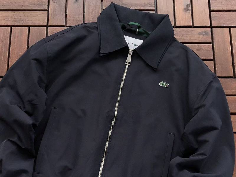 Lacoste Plaid-Lined Zip Jacket