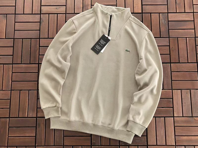 Lacoste Black Cream Quarter-Zip Sweater
