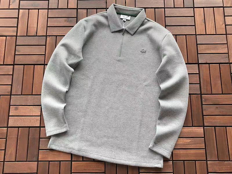 Lacoste Grey Long-Sleeve Zip Polo