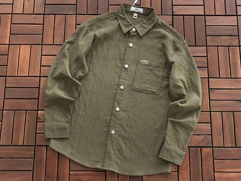 Lacoste Textured Long-Sleeve Button-Up Shirt