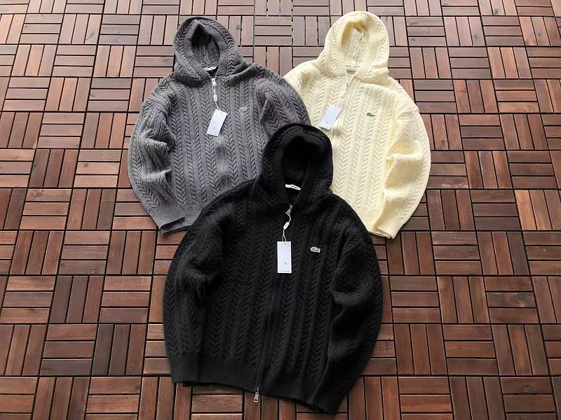 Lacoste Cable-Knit Zip Hoodie