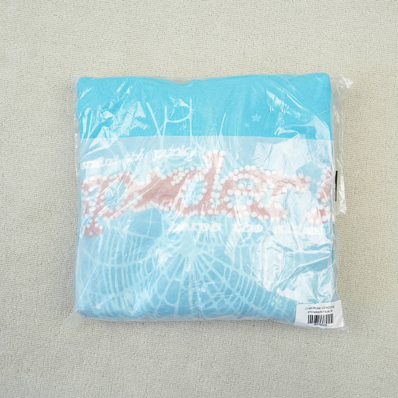 Sp5Der Punk V2 Hoodie Cyan