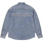 Supreme Gothic Logo Denim Button-Up Shirt