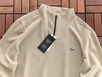 Lacoste Black Cream Quarter-Zip Sweater