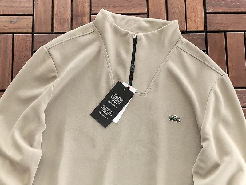 Lacoste Black Cream Quarter-Zip Sweater