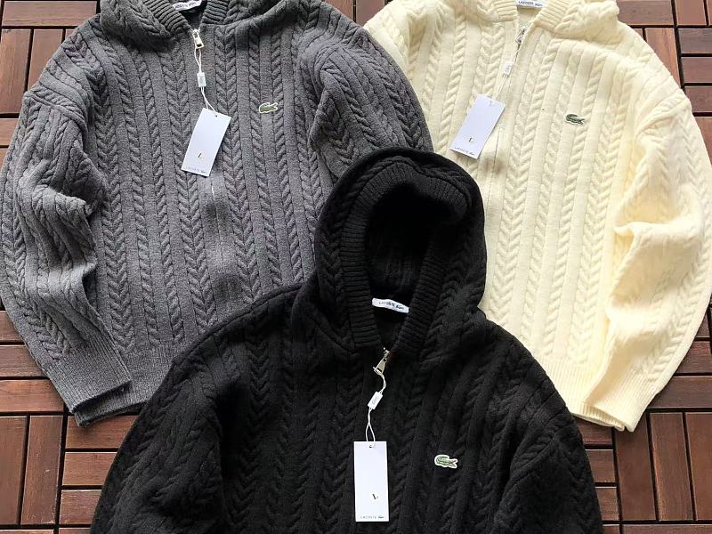 Lacoste Cable-Knit Zip Hoodie