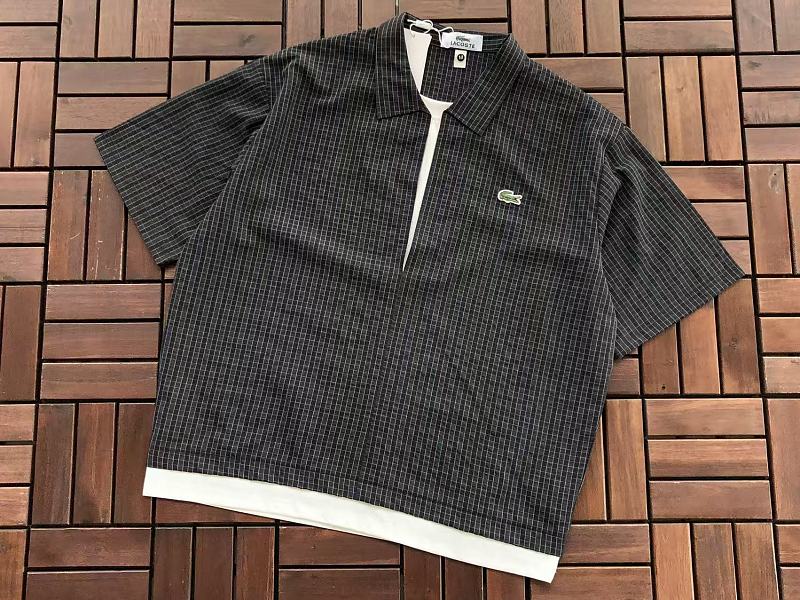 Lacoste Textured Quarter-Zip Polo Shirt