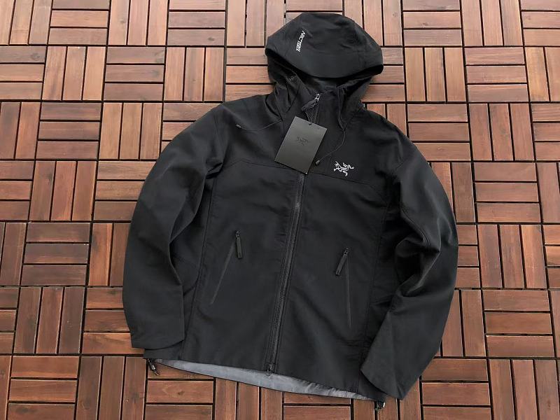Arc'teryx Black White Logo Hooded Jacket