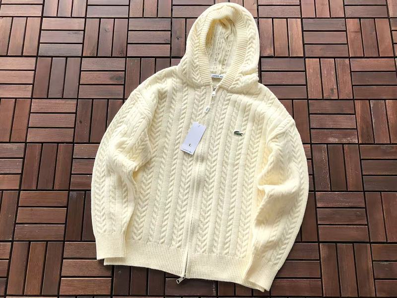 Lacoste Cable-Knit Zip Hoodie
