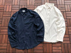 Lacoste Navy White Long-Sleeve Button-Up Shirt
