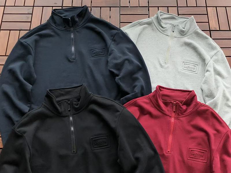 Lacoste Chest-Pocket Quarter-Zip Sweater
