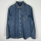 Supreme Gothic Logo Denim Button-Up Shirt