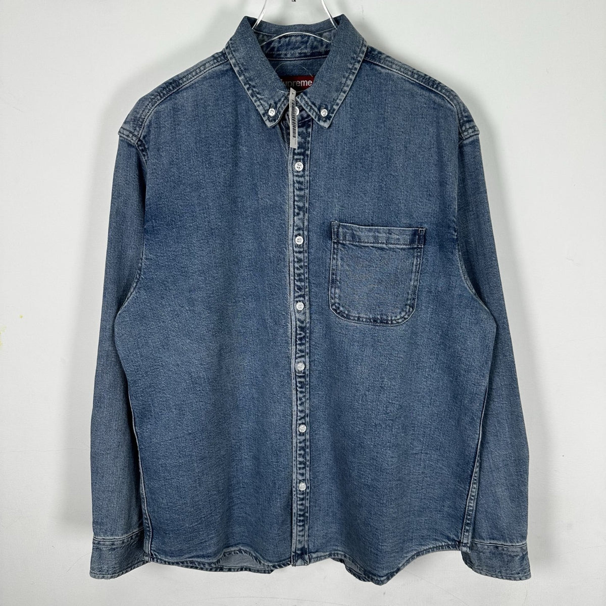 Supreme Gothic Logo Denim Button-Up Shirt