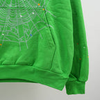 Sp5Der Punk V2 Rhinestone Hoodie Bright Green