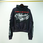 Hellstar Airbrushed Skull Hoodie Black