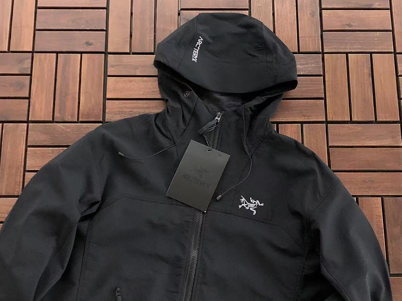 Arc'teryx Black White Logo Hooded Jacket