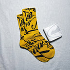 Tiger Print Crew Socks - Yellow/Black