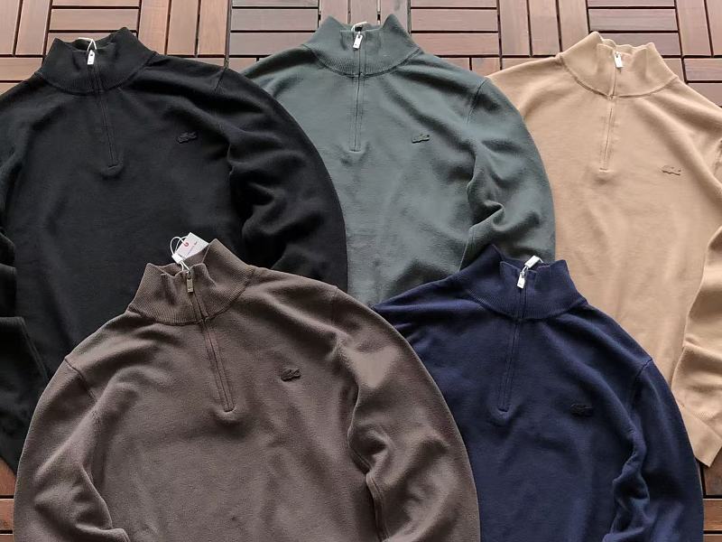 Lacoste Five-Color Quarter-Zip Sweater