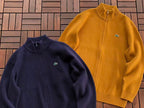 Lacoste Navy Mustard Quarter-Zip Sweater