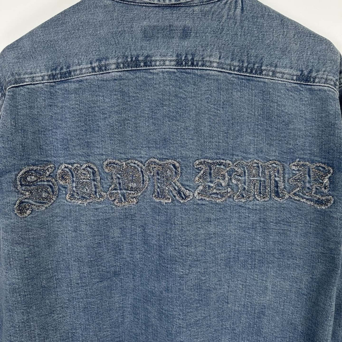 Supreme Gothic Logo Denim Button-Up Shirt