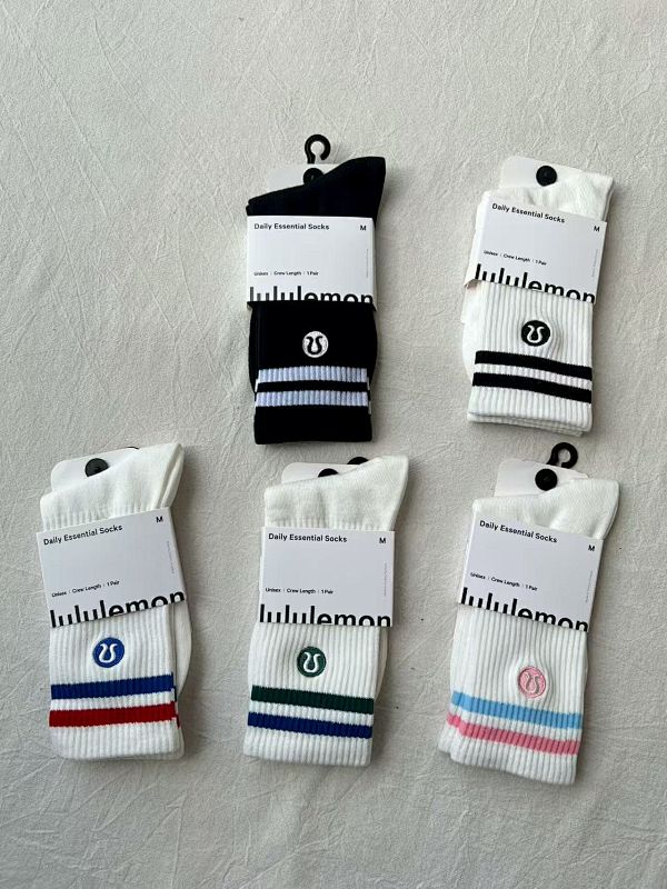 Lululemon Daily Essential Crew Length Socks Multi-Color Set
