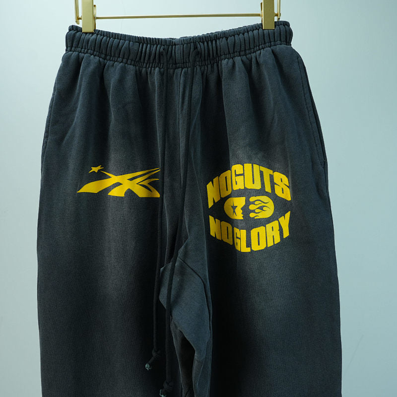 Hellstar No Guts No Glory Flare Bottom Sweatpants Midnight Dye Black