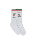 Casablanca Crew Socks - White/Green/Red