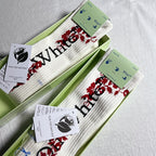 Off-White Knee-High Socks - White/Red/Black