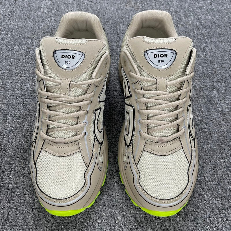 Dior B30 Sneaker — Beige Fluorescent Green