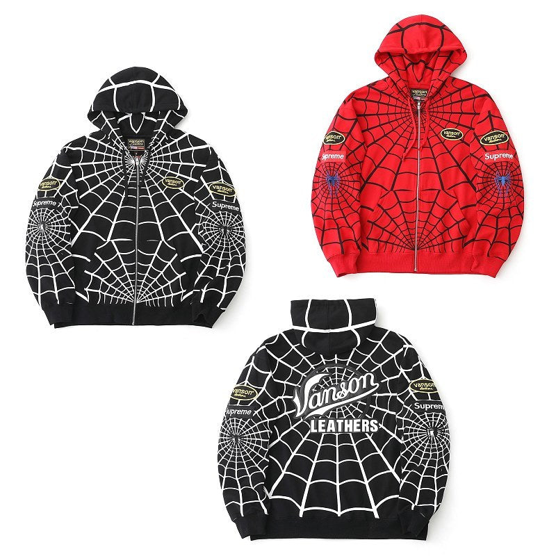 Supreme Vanson Spider Web Zip Hoodie