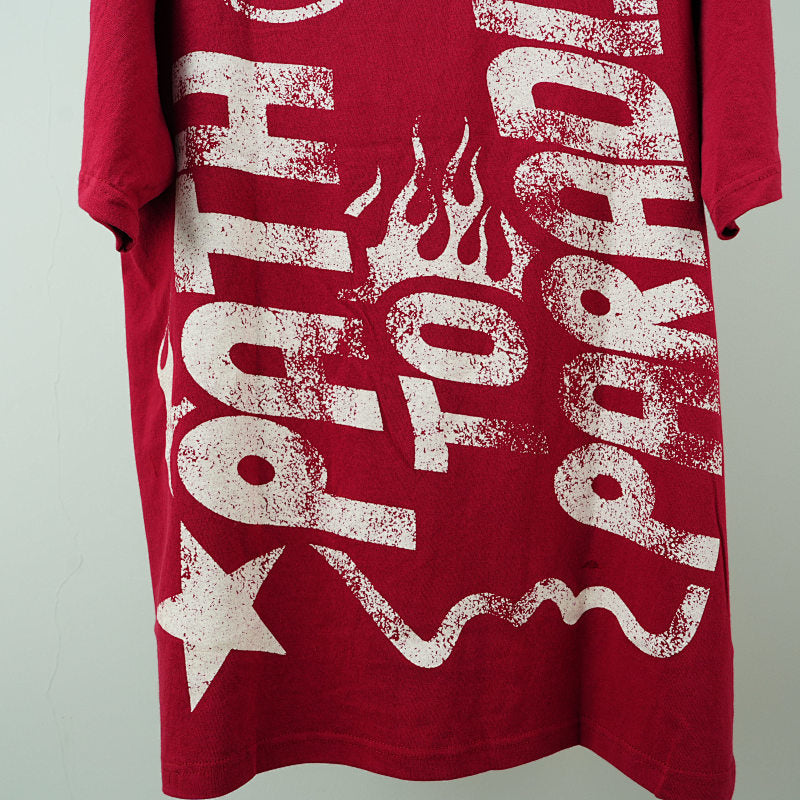 Hellstar Studios Jesus Emblem Short Sleeve Tee Shirt Blood Red